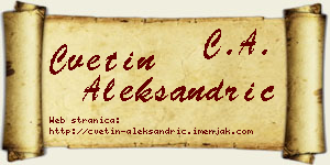 Cvetin Aleksandrić vizit kartica